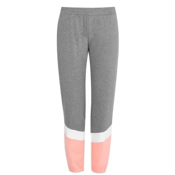 Image of LA Gear Closed Hem Jogging Pants Ladies - Dk Grey M/Coral