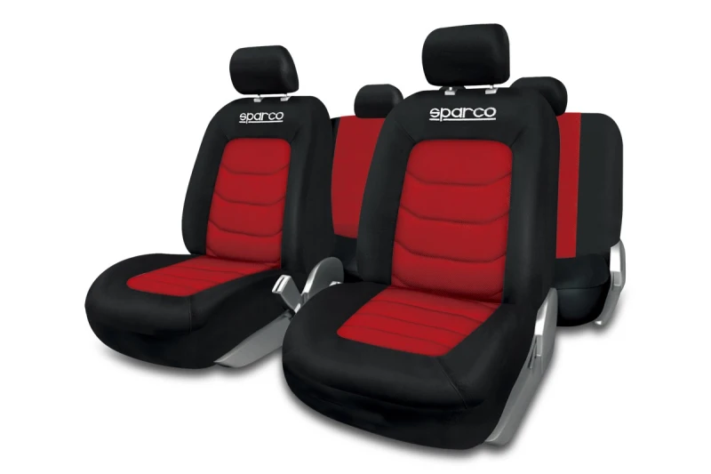 Image of SPARCO SPC1019RS Seat cover Front and Rear, Polyester, red Polyester Seat cover (4773)