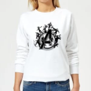 Image of Avengers Endgame Hero Circle Womens Sweatshirt - White