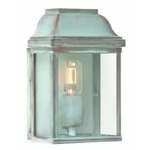 Image of Victoria 1 Light Outdoor Wall Lantern Light Verdigris IP44, E27