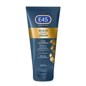 Image of E45 Rich 24hr Cream Fast Absorbing 200ml