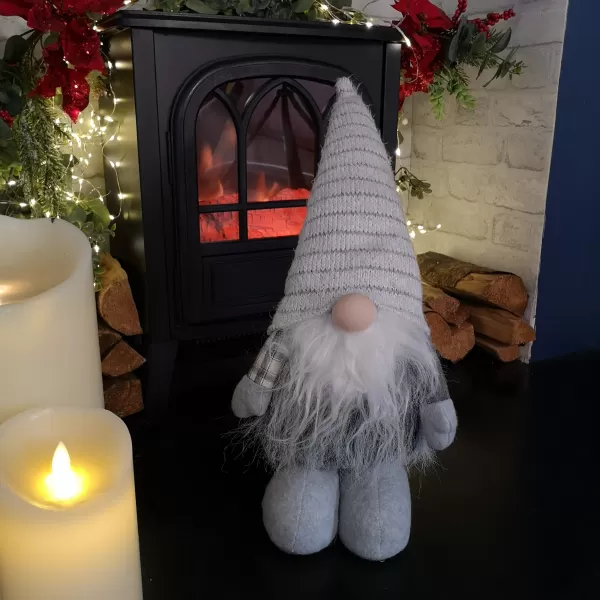 Image of 75cm Standing Christmas Gonk Decoration with Extendable Legs in Grey