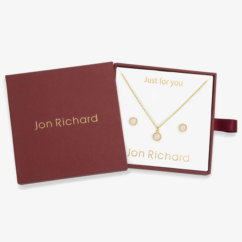 Image of Jon Richard Gold Plated Birthstone Bezel Set - June Gold female One Size