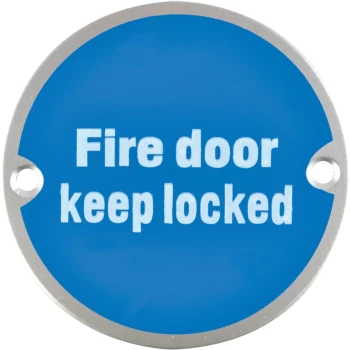 Image of Fire Door Keep Locked Aluminium Sign - 76 X 76MM