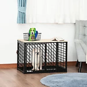 Image of PawHut Heavy Duty Steel Dog Crate Medium 76 x 48 x 53 cm