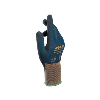 Image of Nitrile Coated Gloves, Mechanical Hazard Grip, Blue/Black, Siz - Mapa Professional