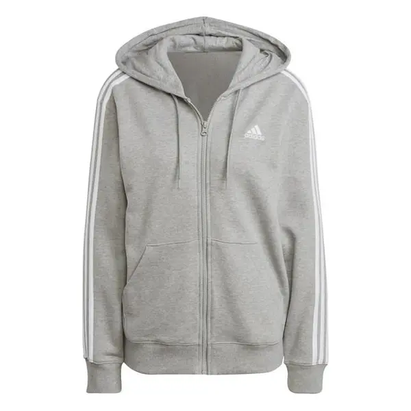 Image of adidas 3 Stripe Zip Track Hoodie Ladies Zip Hoodies XXS (0-2) Grey 66532302170