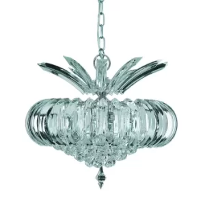 Image of Sigma 5 Light Ceiling Pendant Chrome with Crystals, E14