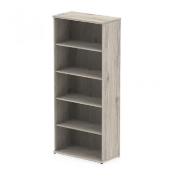 Image of Trexus Office Very High Bookcase 800x400x2000mm 4 Shelves Grey Oak Ref