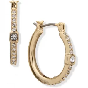 Image of DKNY Jewellery Gold Coloured Medium Cube Hoop Earrings