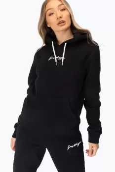 Image of HYPE BLACK SCRIBBLE LOGO WOmens PULLOVER HOODIE