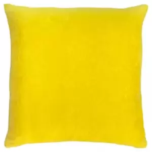 Image of Furn Tanda Velvet Square Cushion Cover (One Size) (Lemon Yellow/Lilac)
