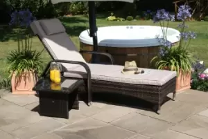 Image of Maze Florida Rattan Sun Lounger - Brown