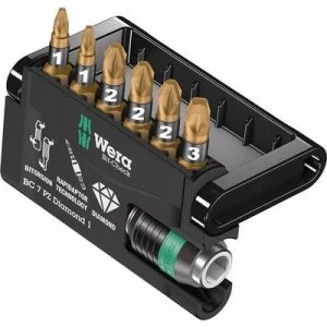 Image of Wera Bit-Check 7 PZ Diamond 1 05057412001 Bit set 7 Piece Pozidriv BiTorsion