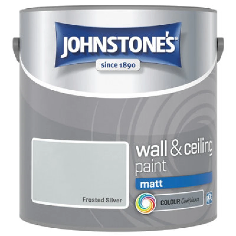Image of Johnstone's Matt Emulsion Paint, 2.5L, Frosted Silver