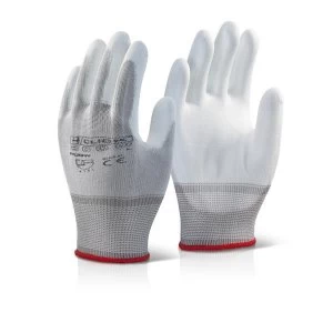Image of Click2000 Pu Coated Gloves White S Ref PUGWS Pack 100 Up to 3 Day