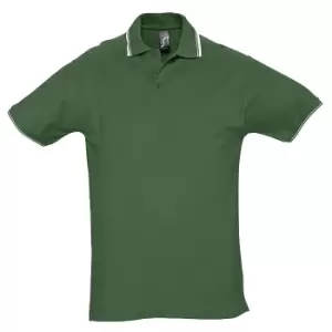 Image of SOLS Mens Practice Tipped Pique Short Sleeve Polo Shirt (M) (Green/White)