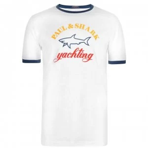 Image of Paul And Shark Logo T Shirt - White 010