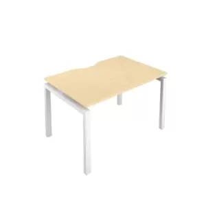 Image of Telescopic 1 Person Bench 1200 X 800 Cut Out Maple - White
