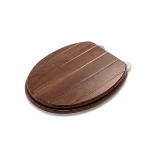 Image of Croydex Molvena Effect T&G Toilet Seat - Mahogany