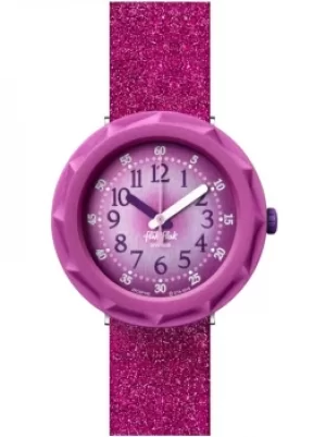 Image of Flik Flak Childrens City of Life Purpleaxus Watch FCSP106