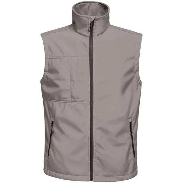 Image of Regatta Mens Octagon Softshell Workwear Bodywarmer S - Chest 37-38' (94-96.5cm) Seal Grey/Black TRA848-74Y-S