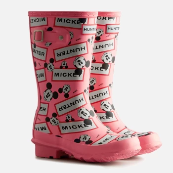 Image of Hunter X Disney Original Kid's Disney Wellington Boots - Pink Shiver - UK 2 Kids