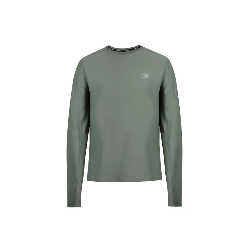 Image of Karrimor Long Sleeve Run T Shirt Mens - Green Green XS