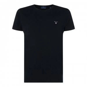 Image of Gant Crew Logo T Shirt - Black 005