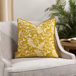 Image of Chatsworth Topiary Piped Cushion Saffron, Saffron / 43 x 43cm / Polyester Filled