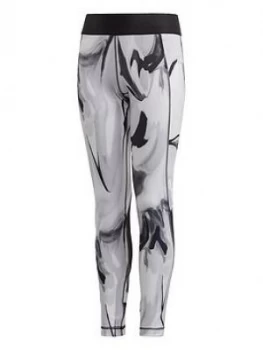 Image of Adidas Girls Alphaskin Aeroready Leggings - Grey