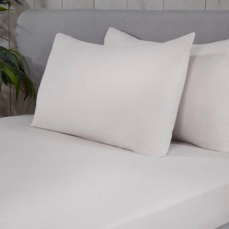 Image of Smart Living Smart Living Brushed Cotton Bed Linen Luxury Fitted Bedsheet or Pillowcase Non Iron in White Size: Standard Pillow Case White Standard