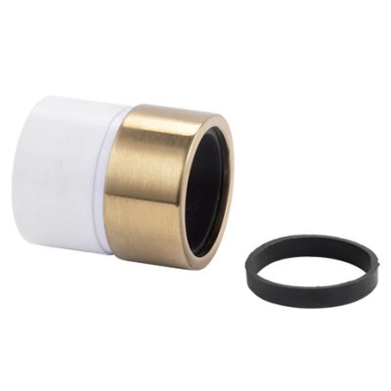 Image of Mcalpine Brushed Brass Straight Connector For Abs Waste Pipes - Durable And Reliable