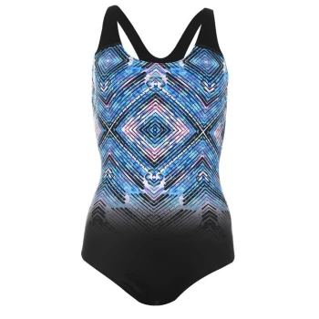 Image of Slazenger Scoop Back Swimsuit Ladies - Black/Blue