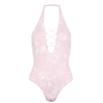 Image of Firetrap Cross Swimsuit Ladies - Blush L Flwr Pr