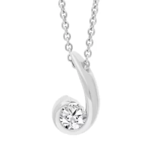 Image of 18ct White Gold 0.38ct Diamond Swirl Pendant