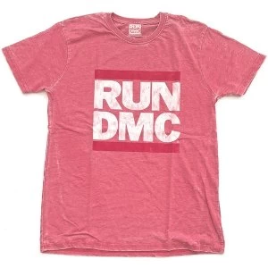 Image of Run DMC - Logo Vintage Unisex Medium T-Shirt - Pink