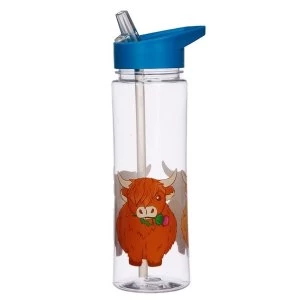 Image of Reusable 550ml Plastic Water Bottle - Highland Coo Cow