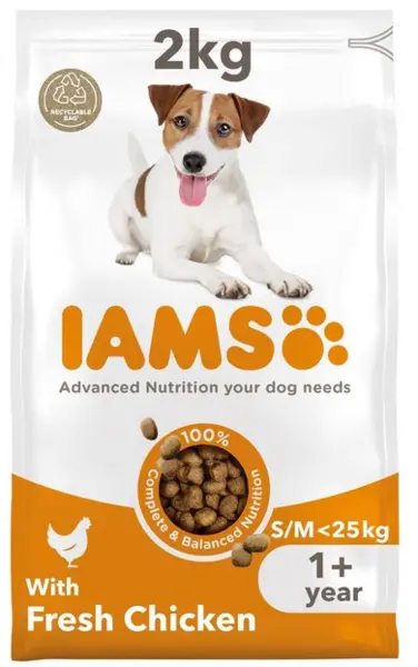 Image of Iams Vitality Small Medium Adult Chicken Dog Food 2kg