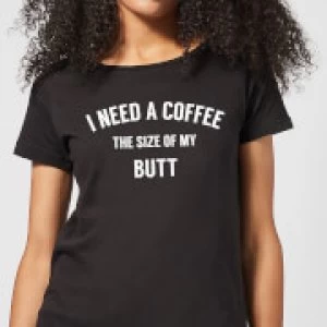 Image of Coffee Butt Womens T-Shirt - Black - 3XL