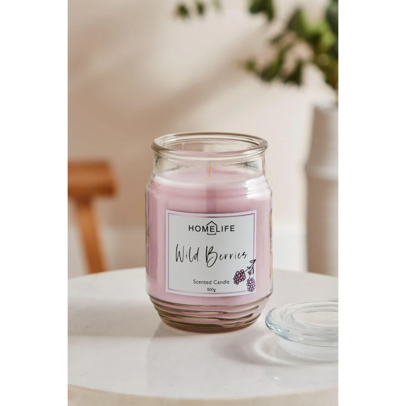 Image of Homelife Wild Berries Scented Candle Jar - Clear Clear One Size