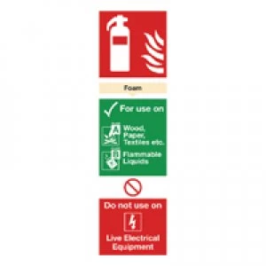Image of Blick Safety Sign Fire Extinguisher Foam 280x90mm PVC F102R