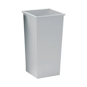 Image of 5 Star Facilities 48 Litre Waste Bin Square Metal Scratch Resistant Grey