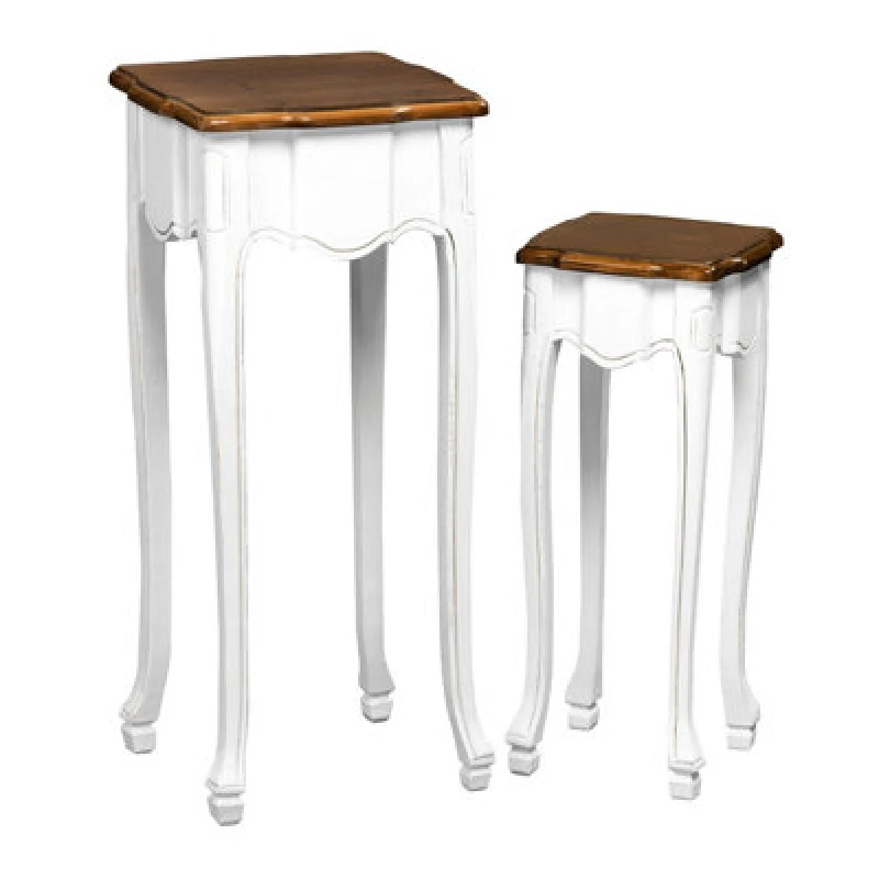 Image of Premier Housewares Set Of Two Serena Accent Tables White