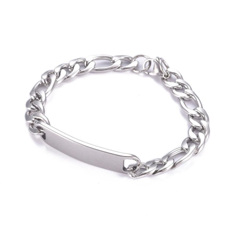 Image of Aye Do Gifts Mens Chunky ID Silver Bracelet Silver male One Size