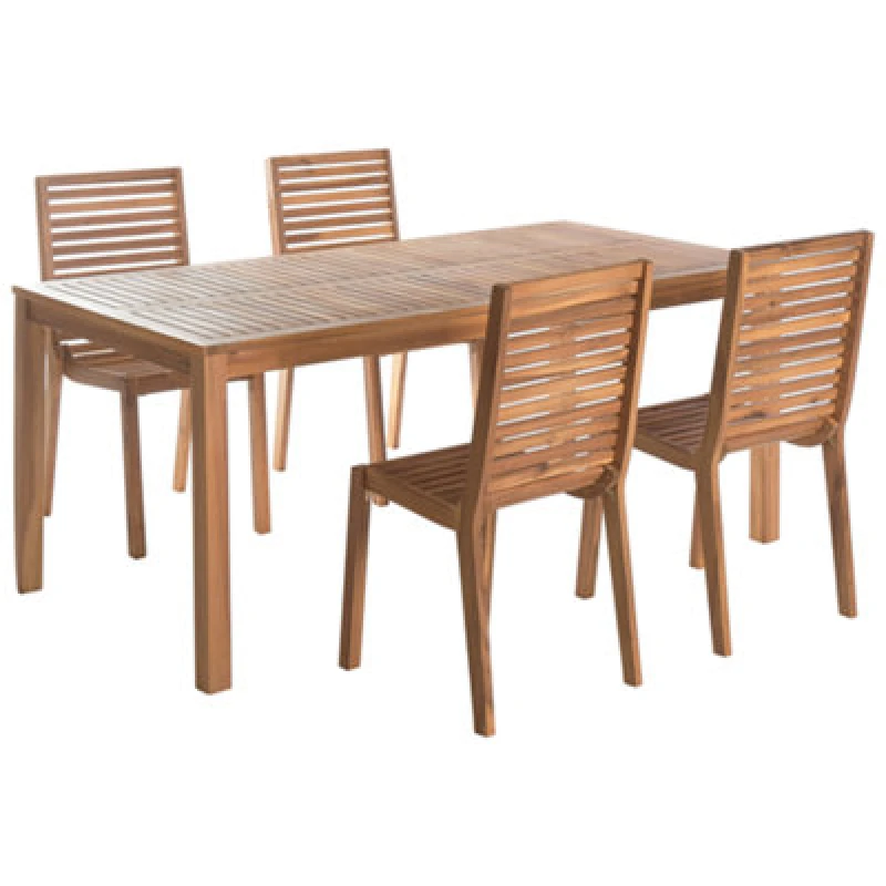 Image of Beliani Garden Dining Set 4 Seater Ombriano Certified Acacia Wood Light Brown