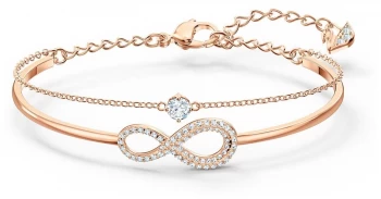 Image of Swarovski Infinity Bangle White Rose Gold Plated Jewellery