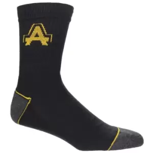 Image of Amblers Mens Contrast Ribbed Workwear Socks (Pack Of 3) (6-11) (Black/Grey)