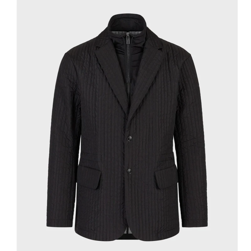 Image of Emporio Armani Quilted Blazer Black male 36R