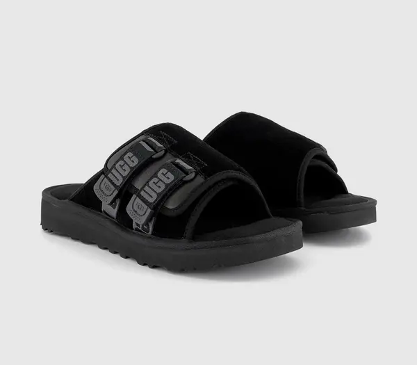 Image of UGG Womens Goldencoast Strap Slides Black, 9